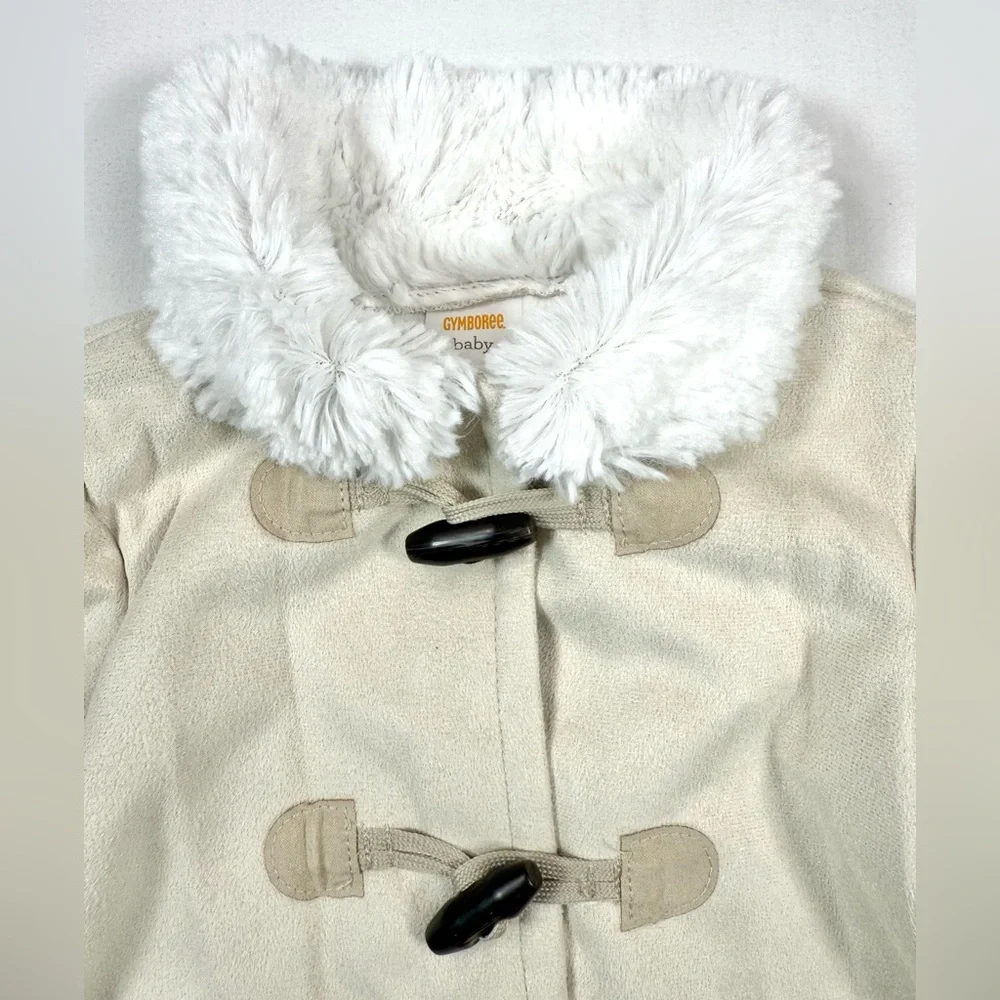 GYMBOREE Baby Girl Faux Suede Toggle Coat 6-12M Cozy‎ Winter Cottagecore Preppy
